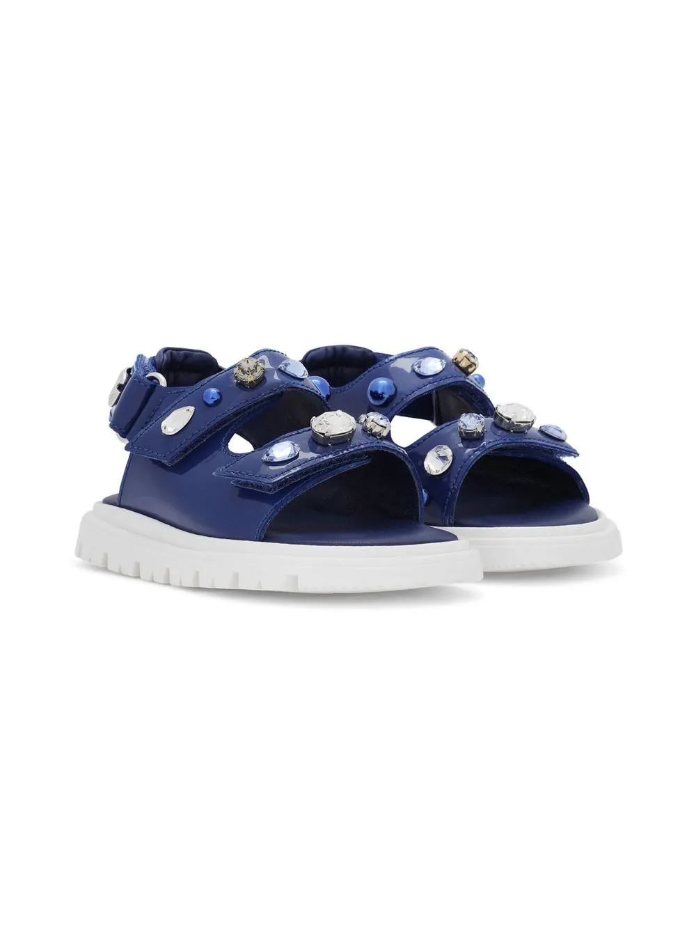 

Dolce & Gabbana Kids sandalias con detalles de cristal - Azul