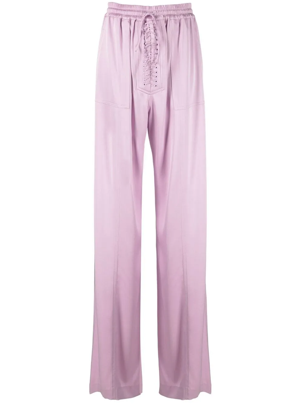 

Alex Perry lace-up detail palazzo pants - Purple