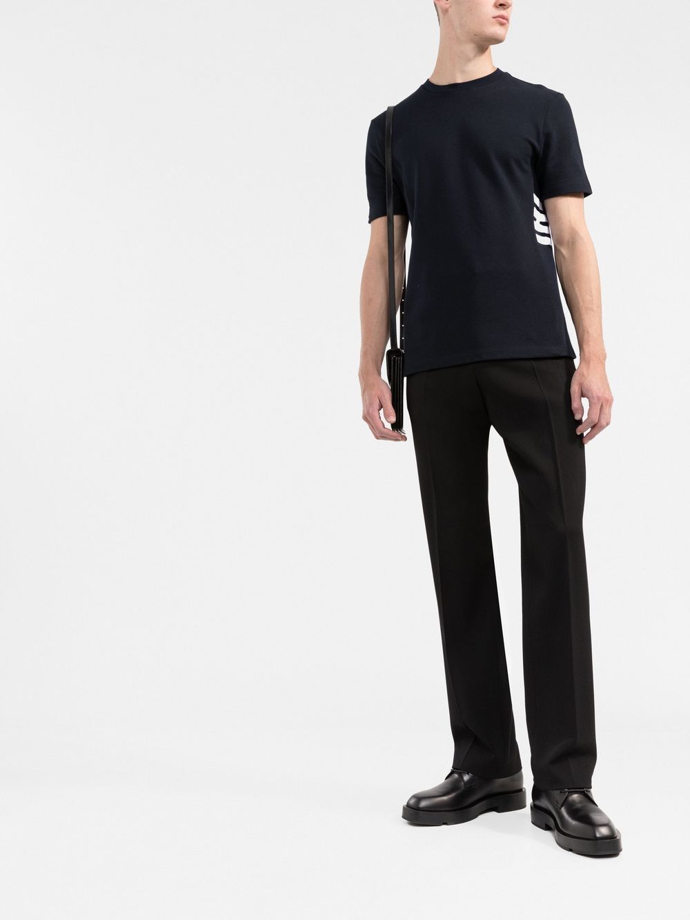 Thom Browne T-shirt met ronde hals - Blauw