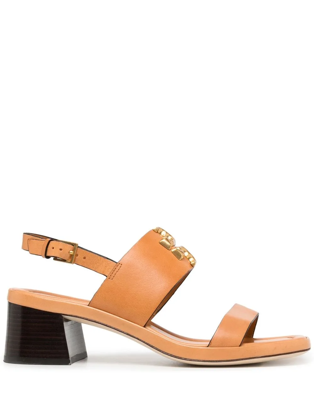 

Tory Burch sandalias con placa del logo y tacón de 60mm - Marrón