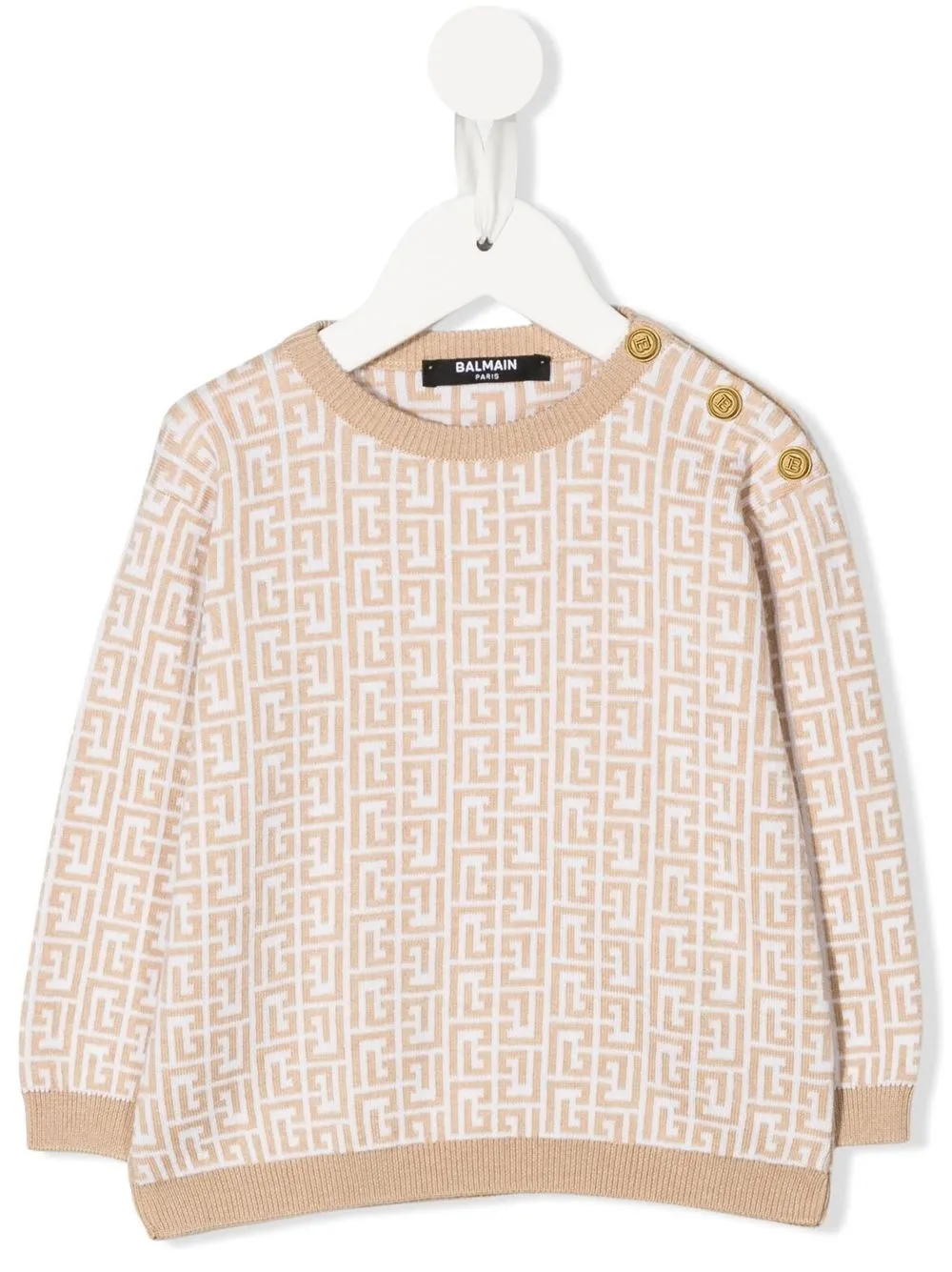 

Balmain Kids suéter tejido con logo en intarsia - Blanco