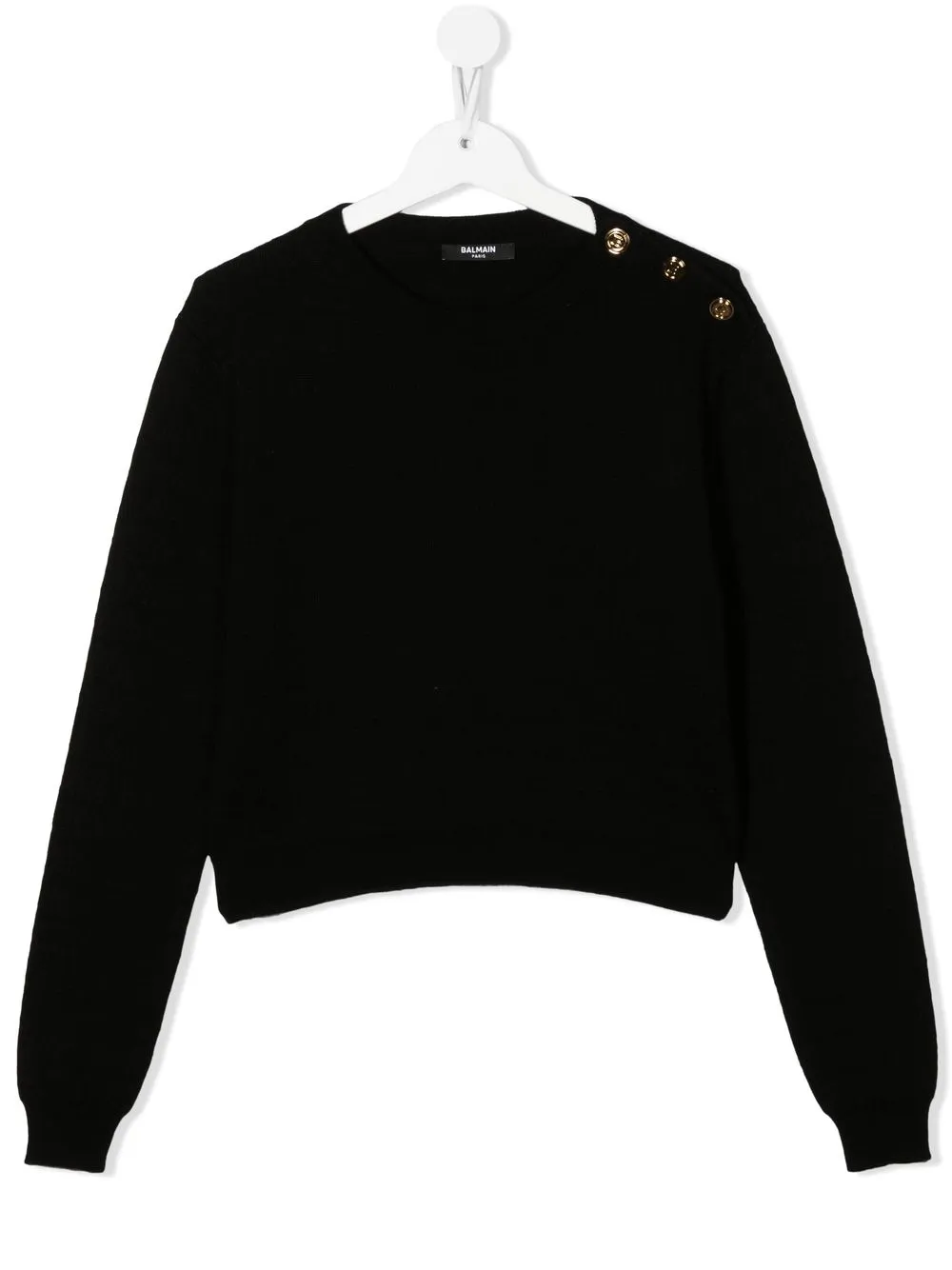 

Balmain Kids TEEN buttoned shoulder jumper - Black