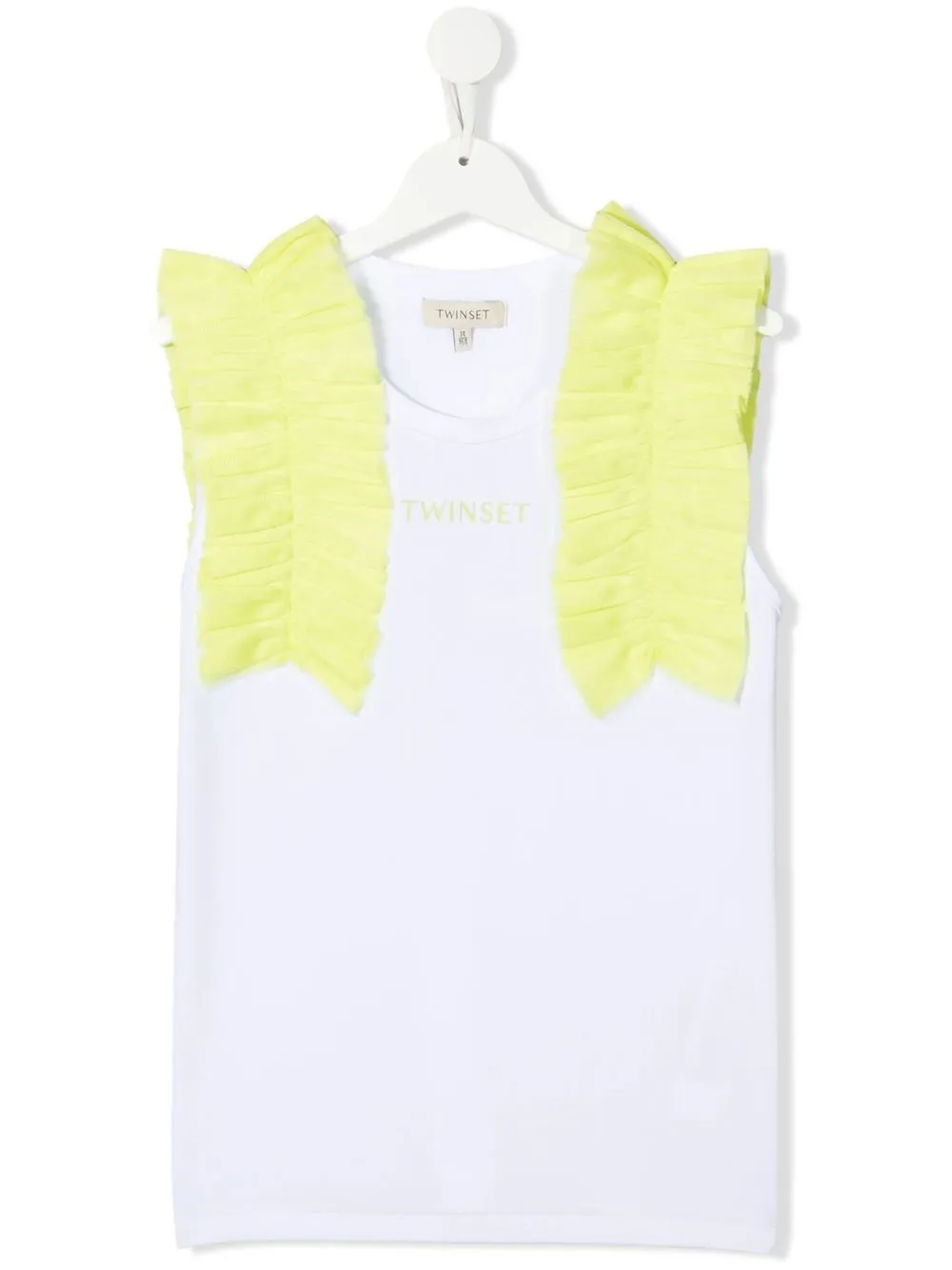 

TWINSET Kids top sin mangas con logo estampado - Blanco