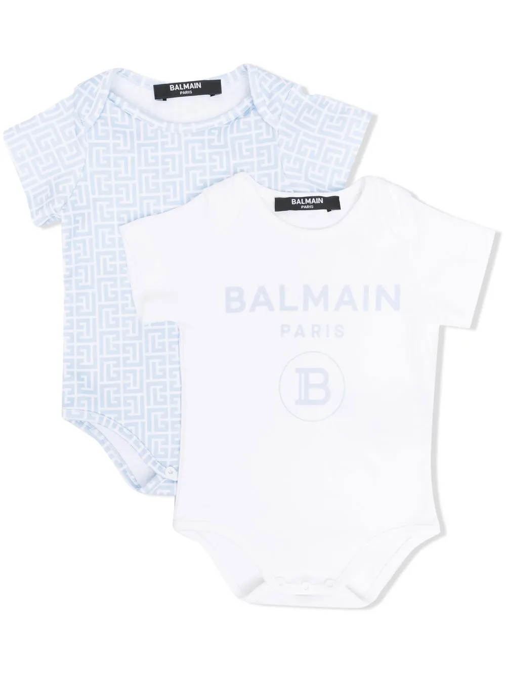 

Balmain Kids pack de dos rompers con logo estampado - Azul