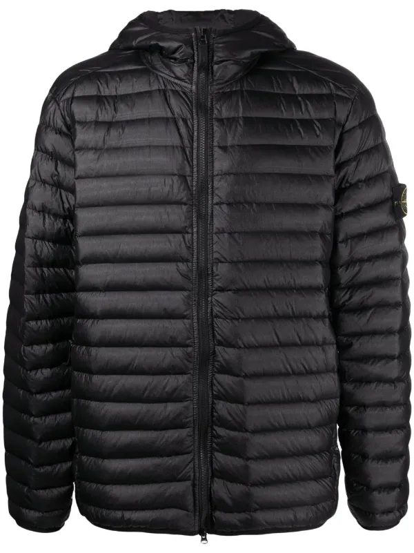 Stone Island Real Down Jacket Black FARFETCH UK