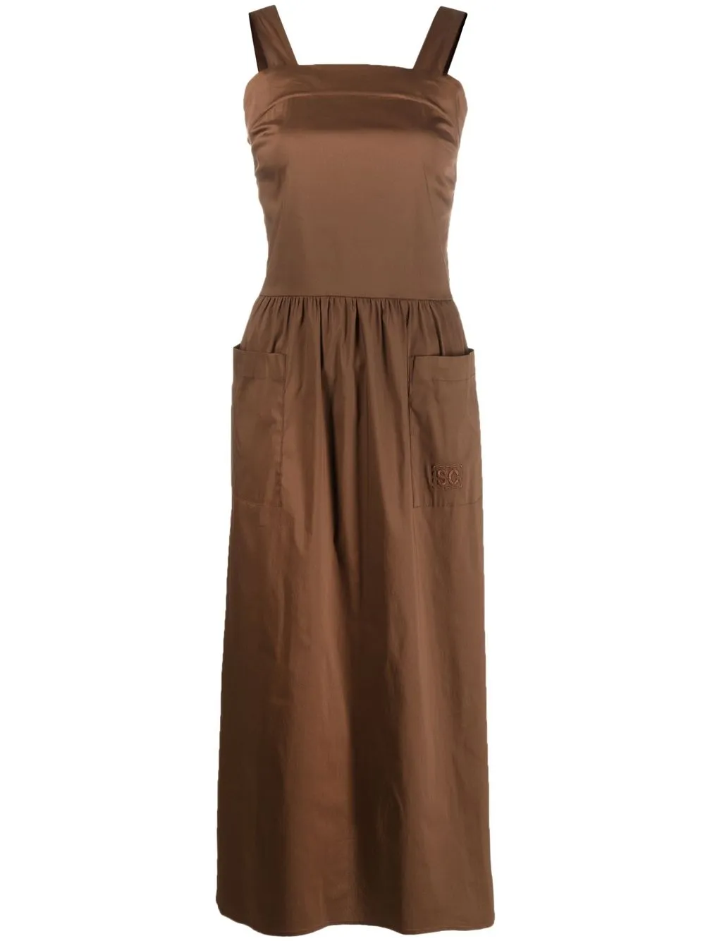 

Semicouture vestido midi sin mangas - Marrón