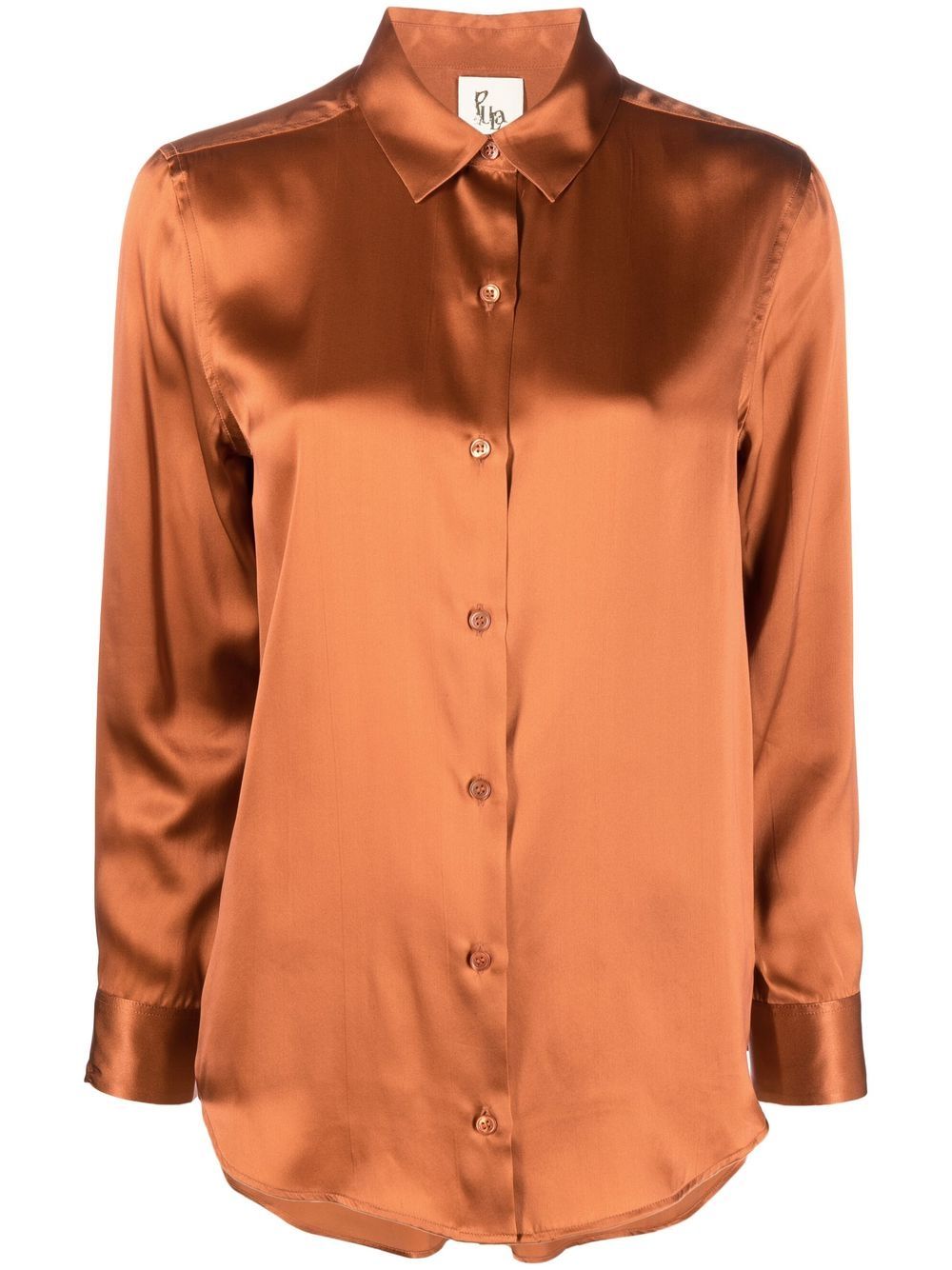 

PAULA long-sleeve silk shirt - Brown