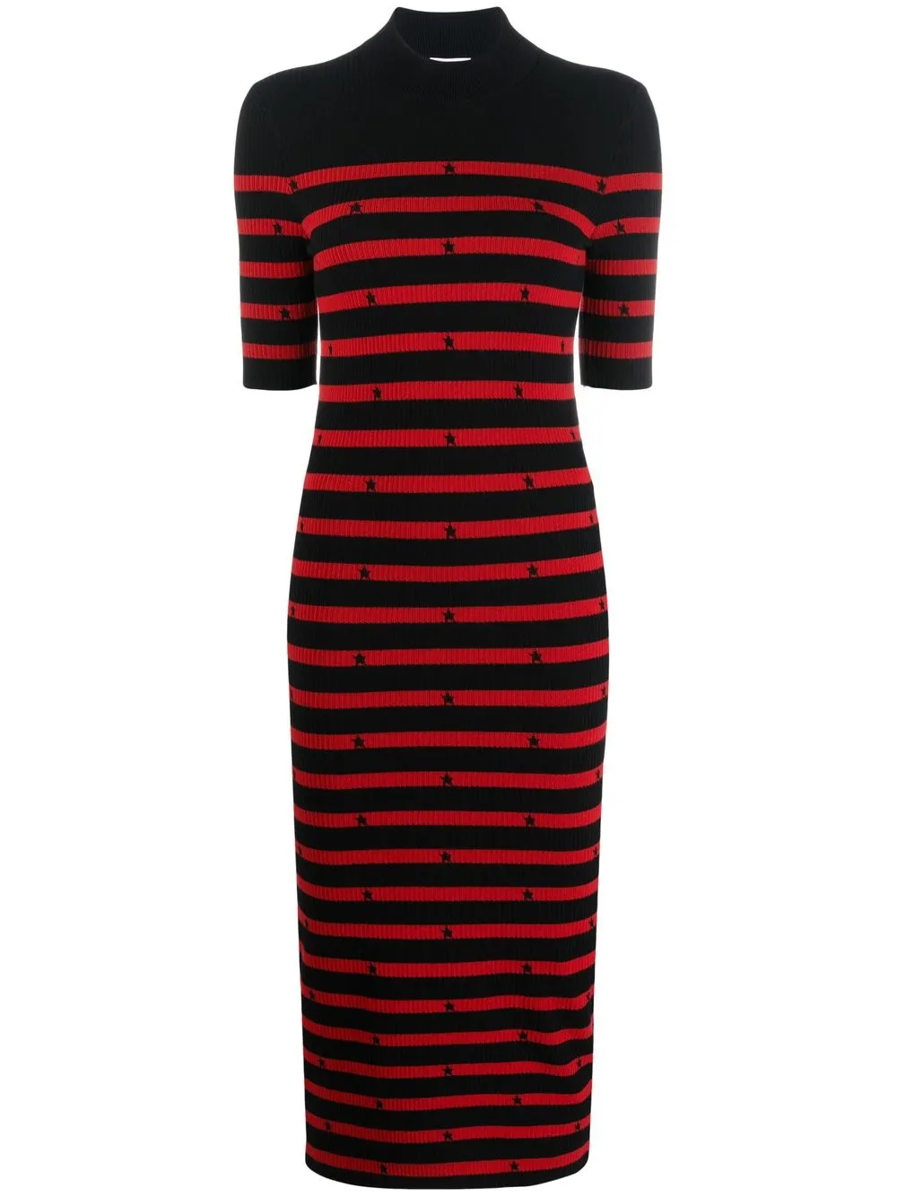 

RED Valentino star striped pattern knitted dress - Black