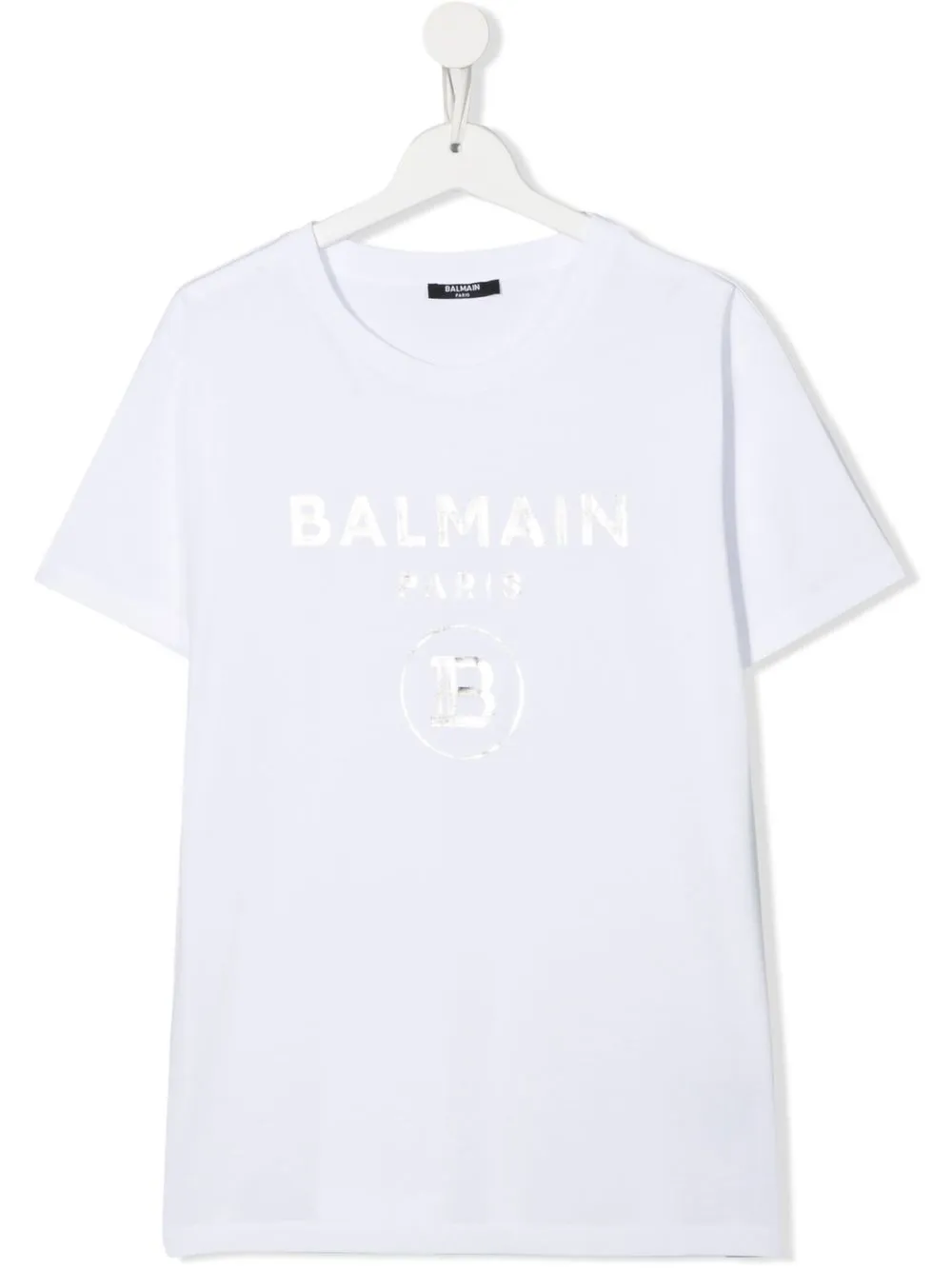 

Balmain Kids TEEN metallic logo-print T-shirt - White