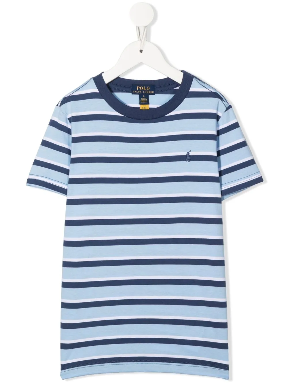 

Ralph Lauren Kids striped logo-embroidered T-shirt - Blue