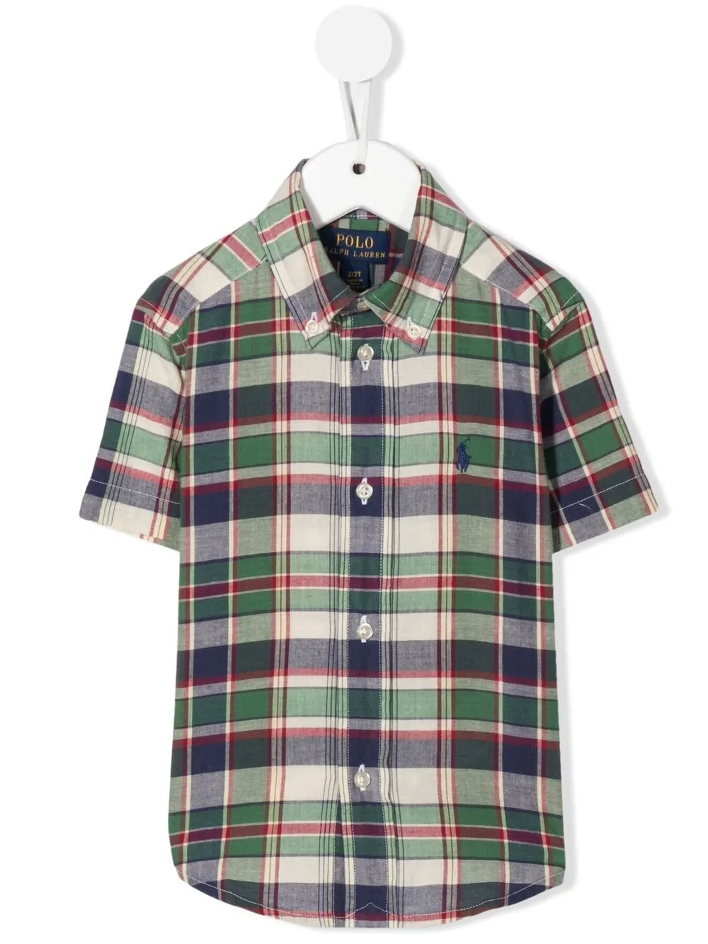 

Ralph Lauren Kids camisa con logo bordado y cuadros estampados - Verde