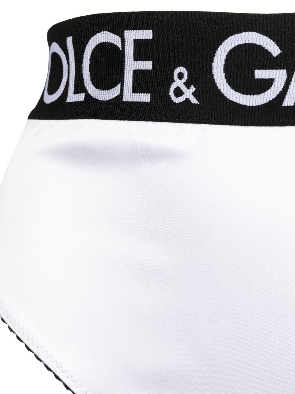 Shop Dolce & Gabbana Logo-waistband Satin Briefs In White