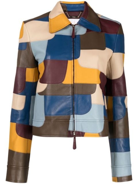 Chloé colour-block leather jacket