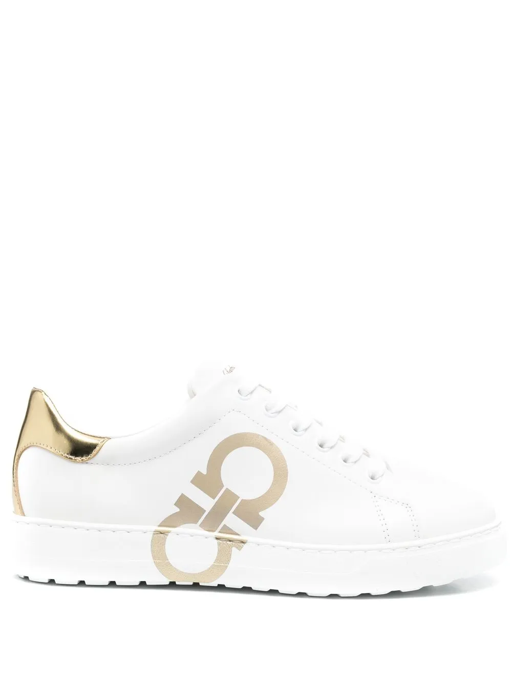 

Salvatore Ferragamo tenis con estampado Gancini - Blanco