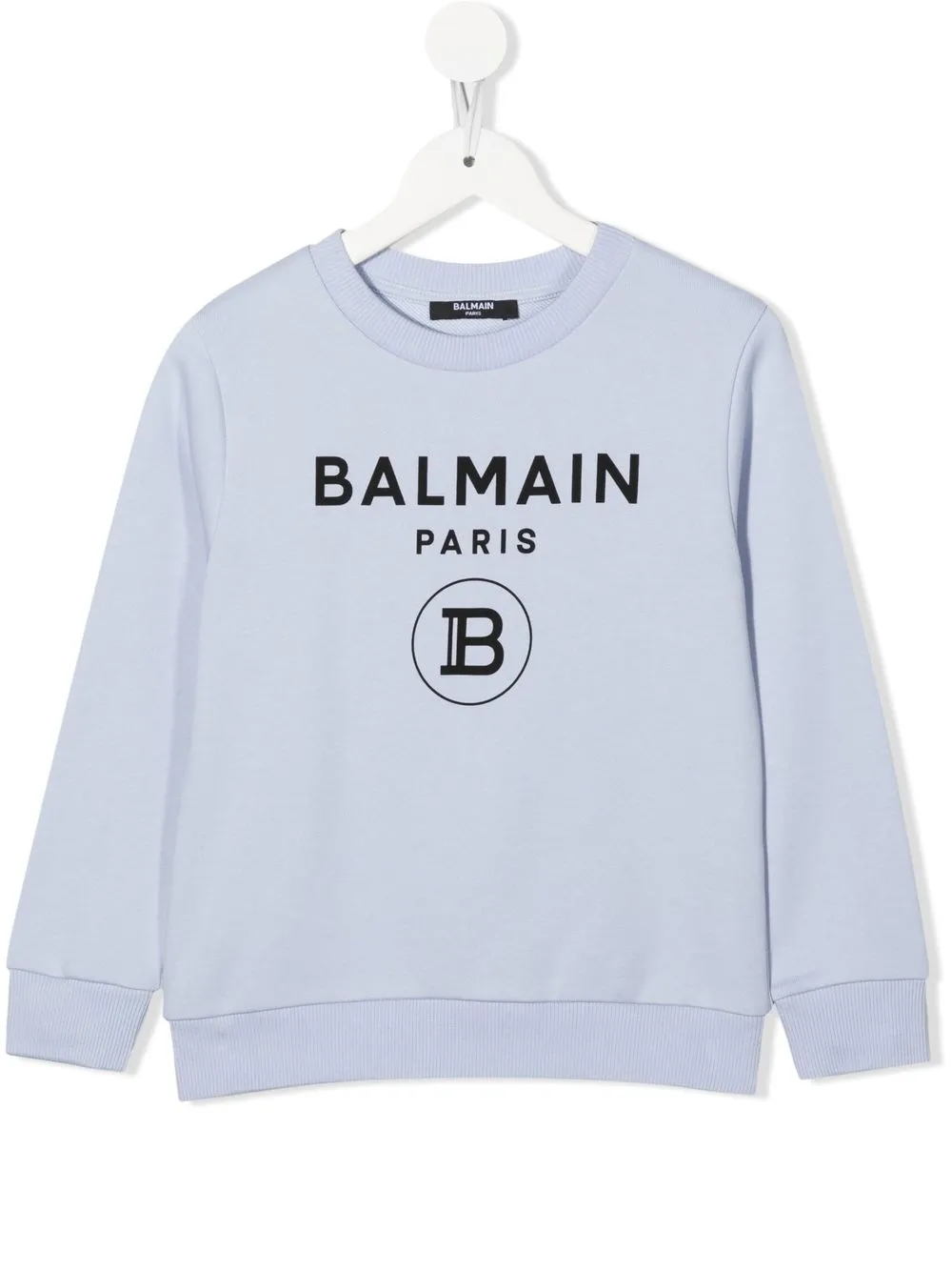 

Balmain Kids suéter con cuello redondo y logo estampado - Azul