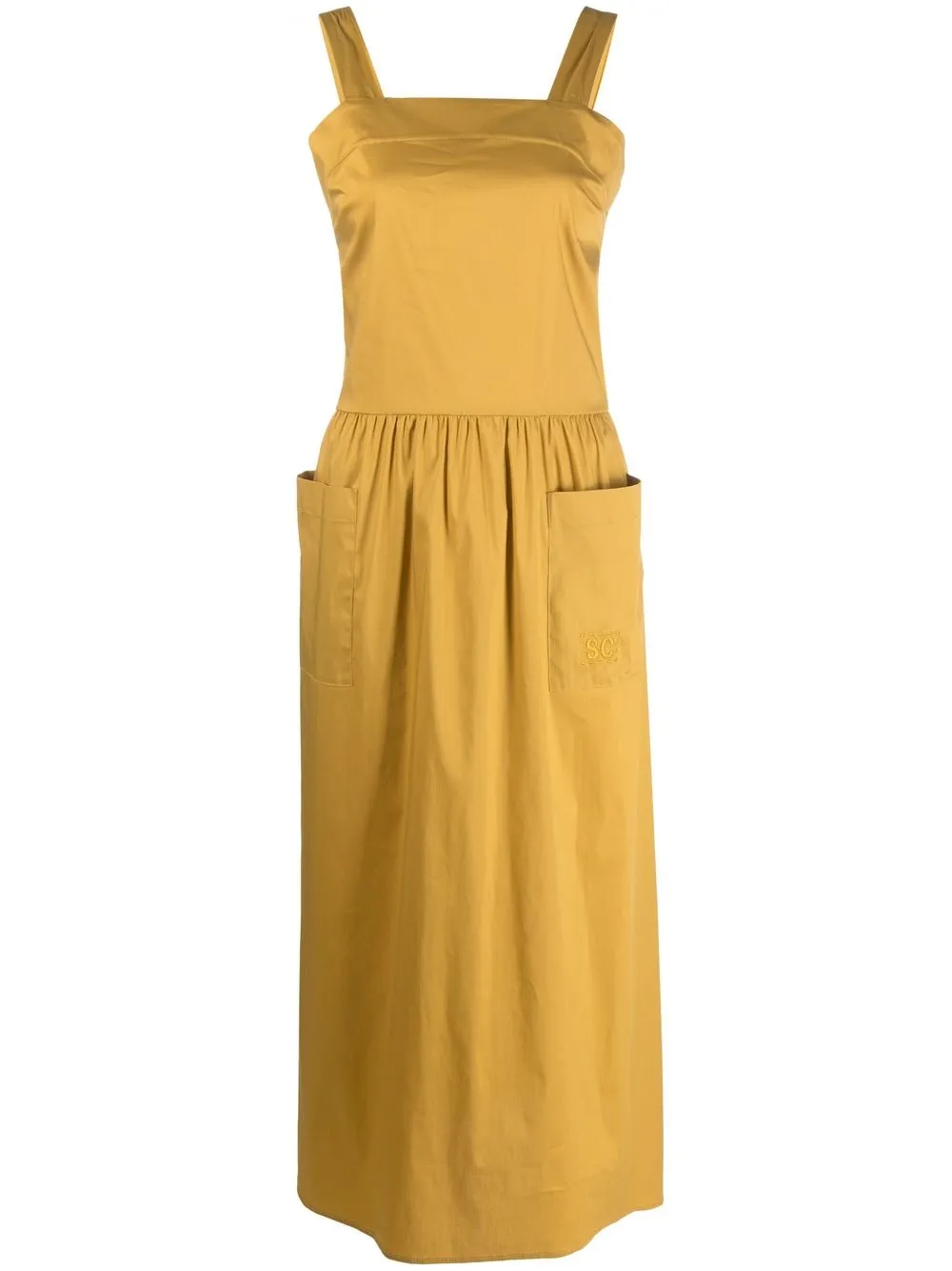 

Semicouture sleeveless midi dress - Yellow