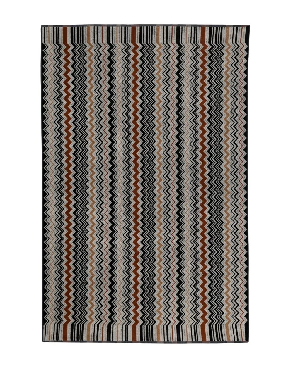 Missoni Chevron-knit Cotton Beach Towel In Black