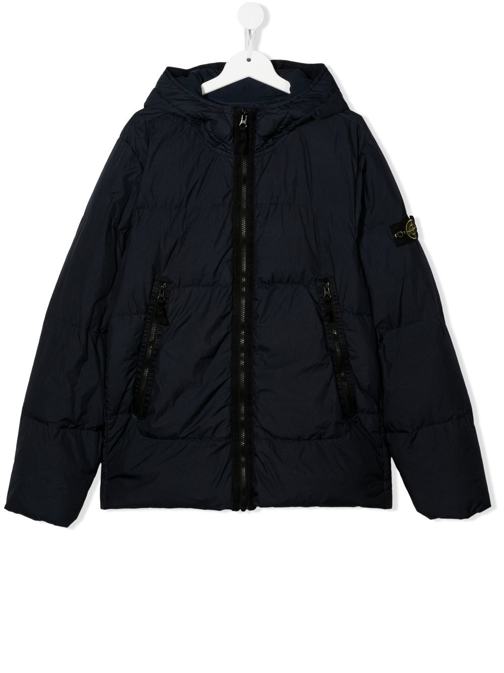 Stone Island Junior TEEN logo-patch padded coat - Blue