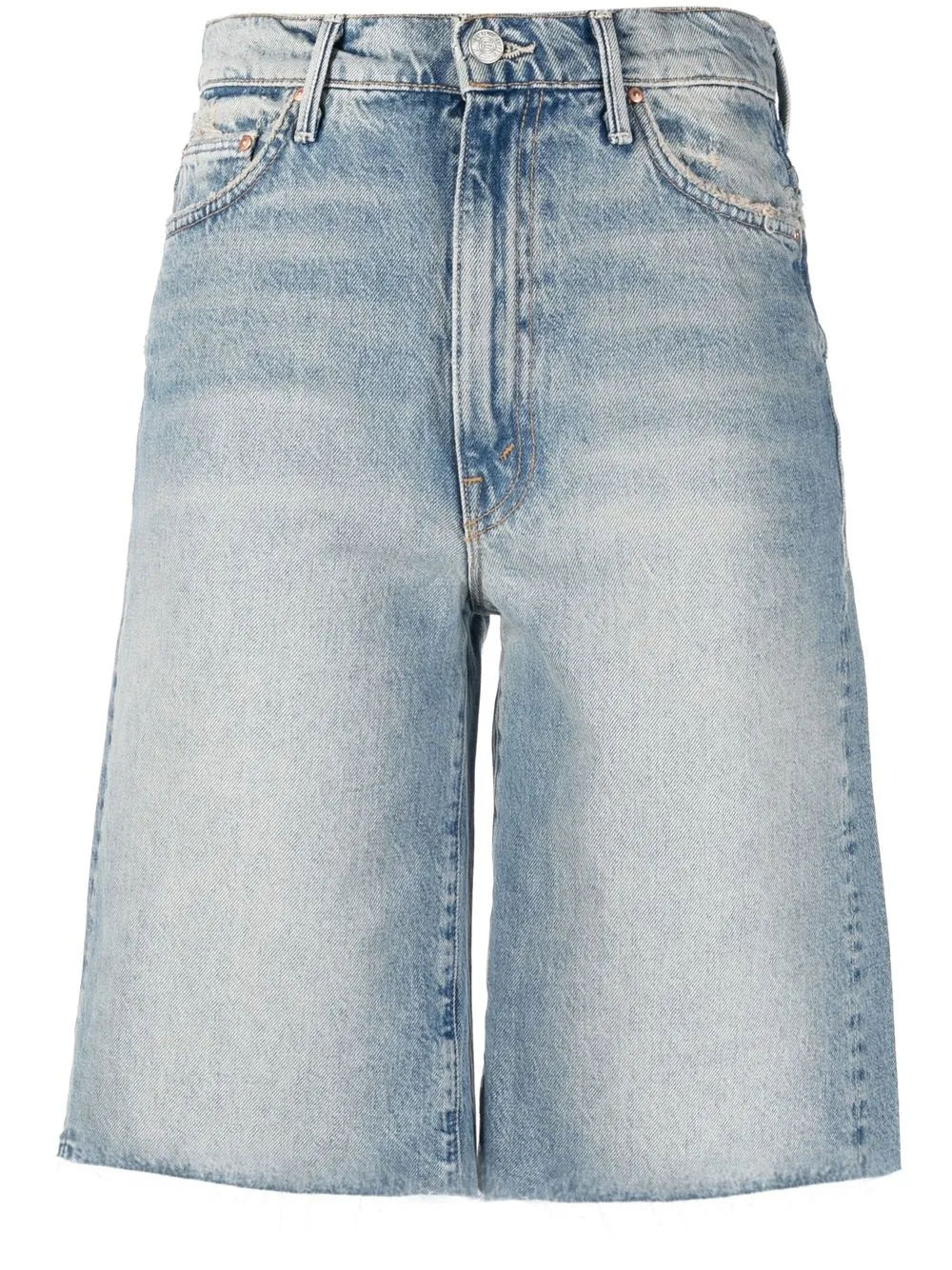 

MOTHER bleached-wash denim shorts - Blue