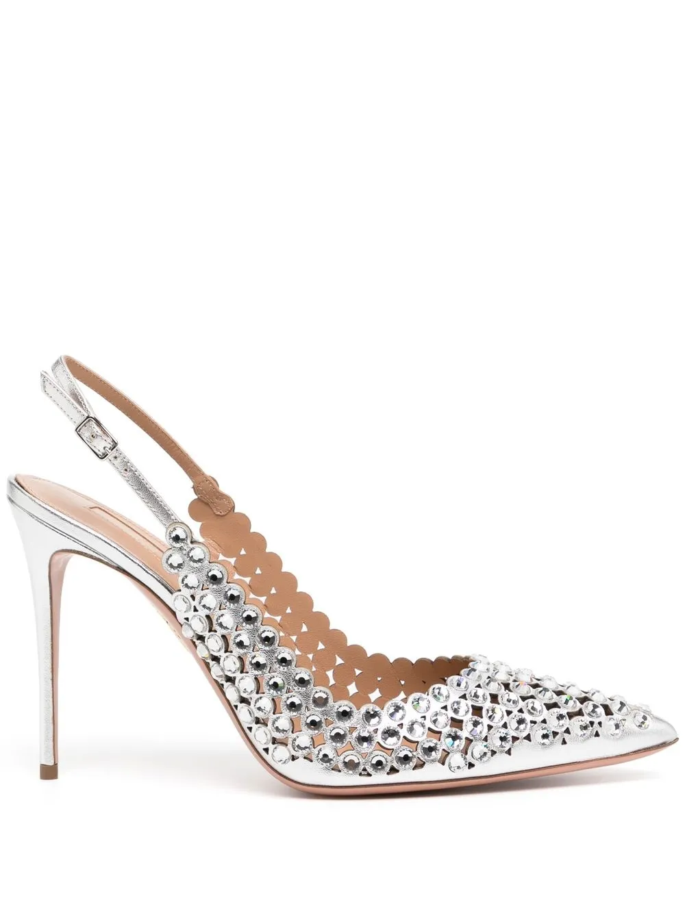 

Aquazzura tenis con detalles de cristal - Plateado