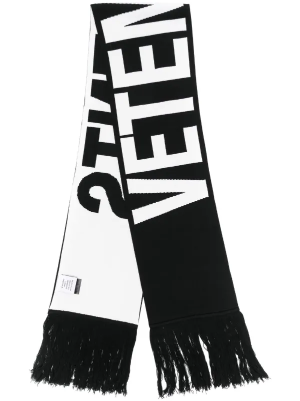 期間限定30％OFF! | Scarf Fringed logo-print VETEMENTS Black UK FARFETCH | 小物