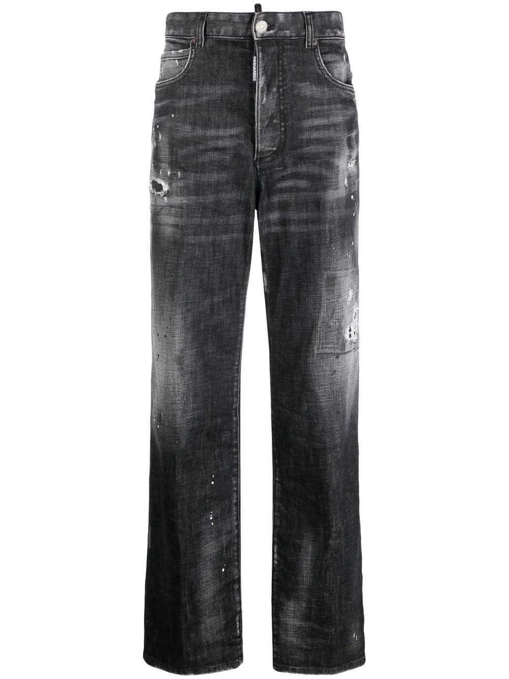 

Dsquared2 jeans rectos con efecto envejecido - Negro