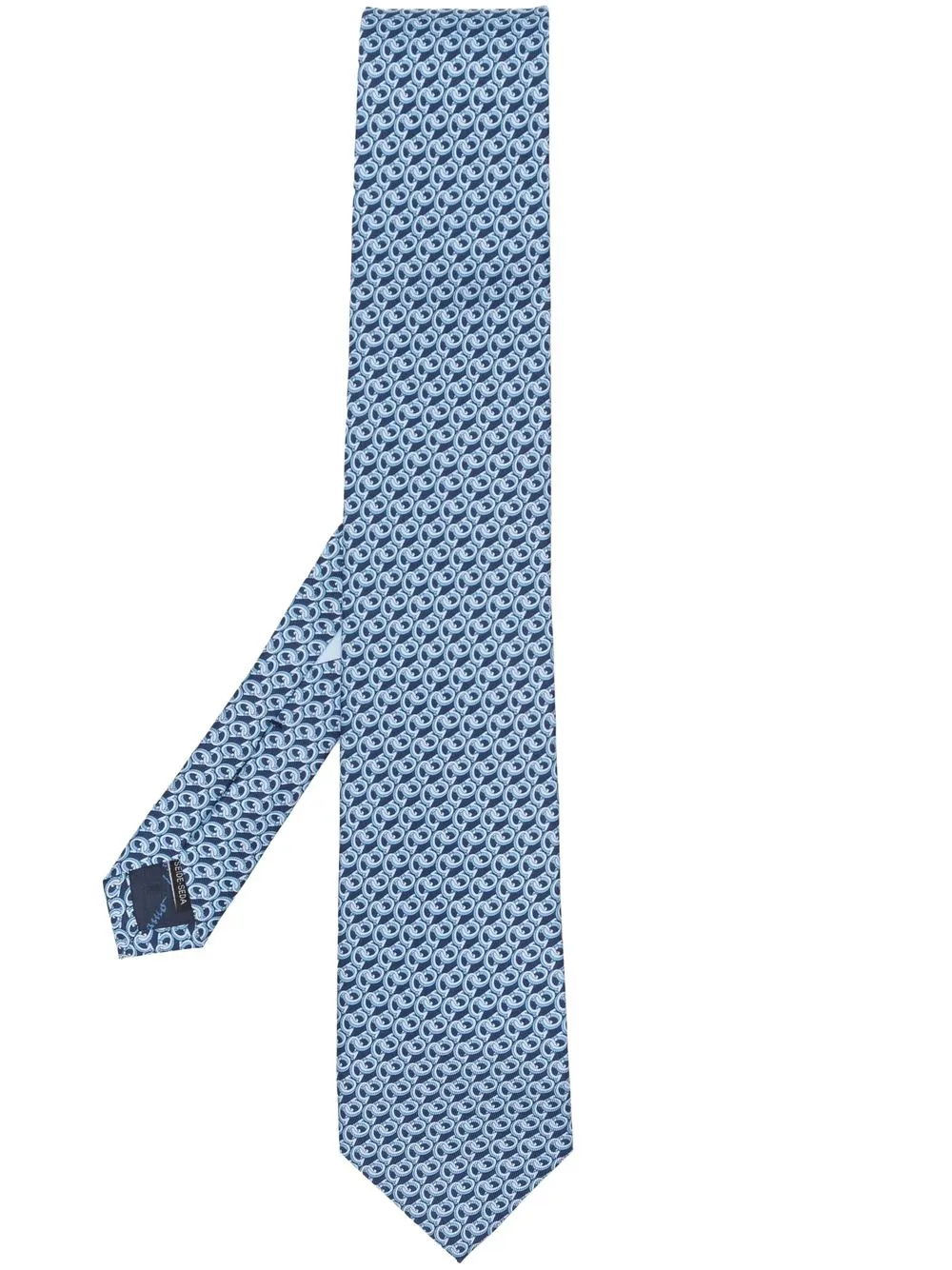 

Ferragamo Gancini-jacquard silk tie - Blue