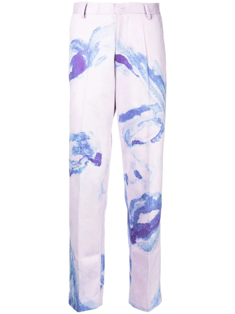 

KidSuper abstract-print pressed-crease tailored trousers - Purple