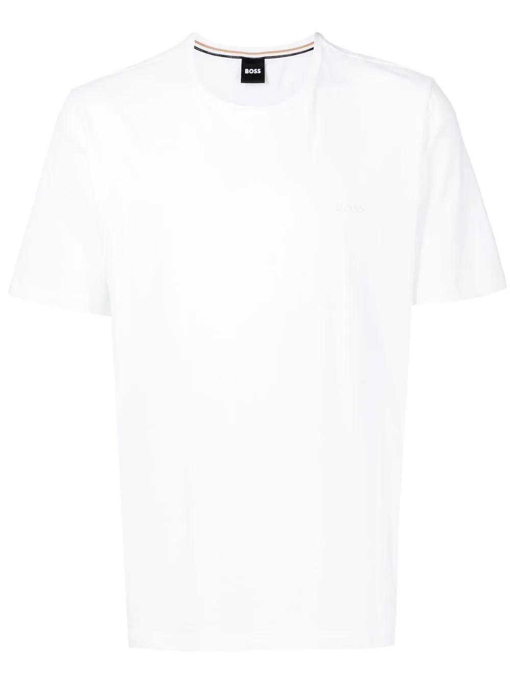 Hugo Boss Logo-embroidered Crew-neck T-shirt In White