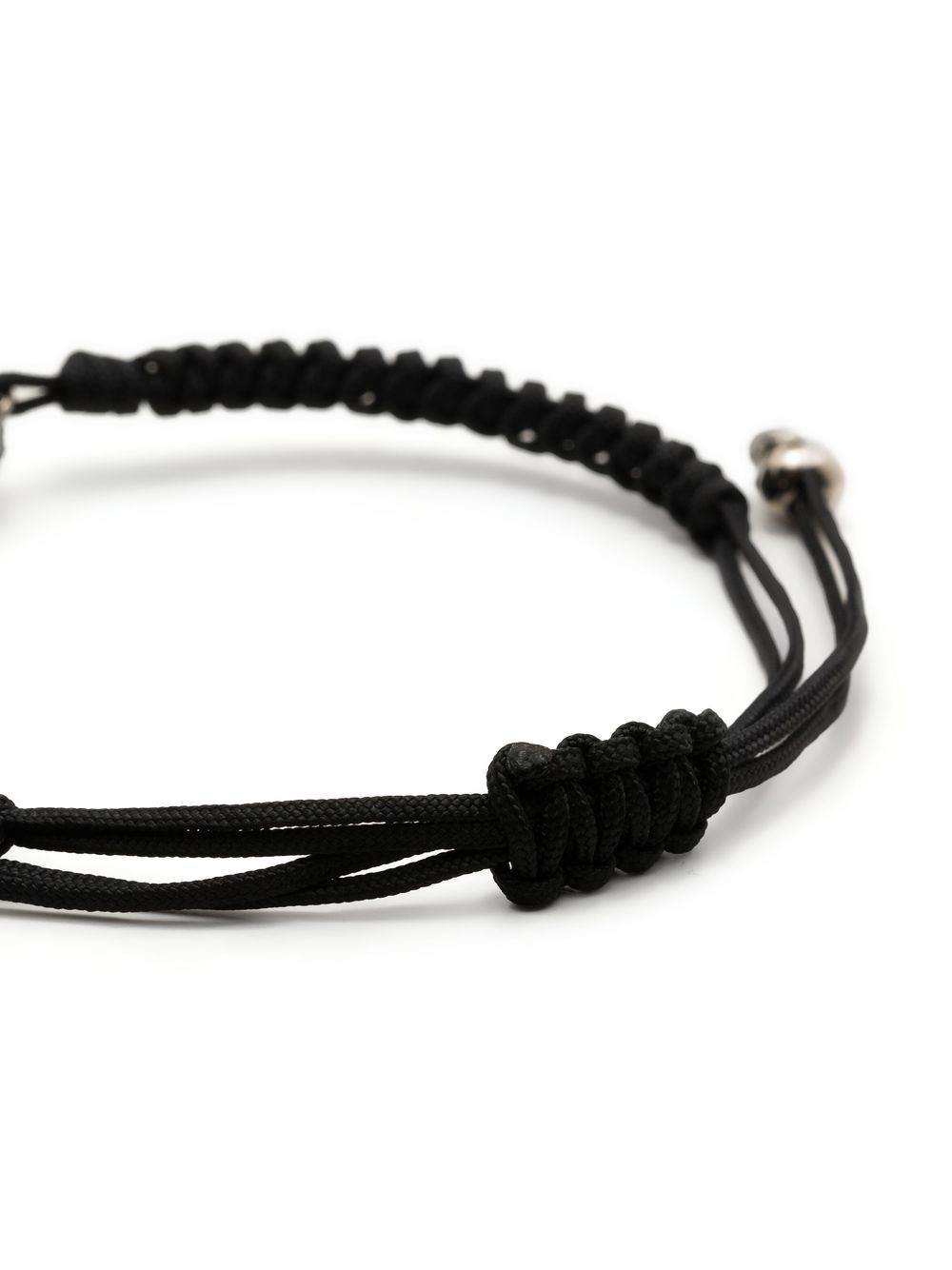 Shop Alexander Mcqueen Skull-charm Drawstring Bracelet In Schwarz