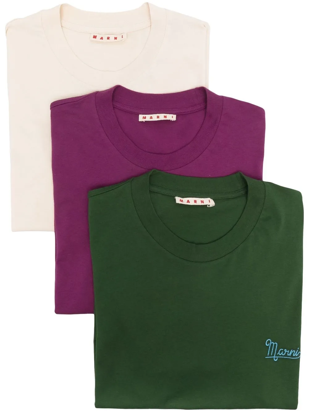 

Marni pack de 3 playeras bordadas - Verde