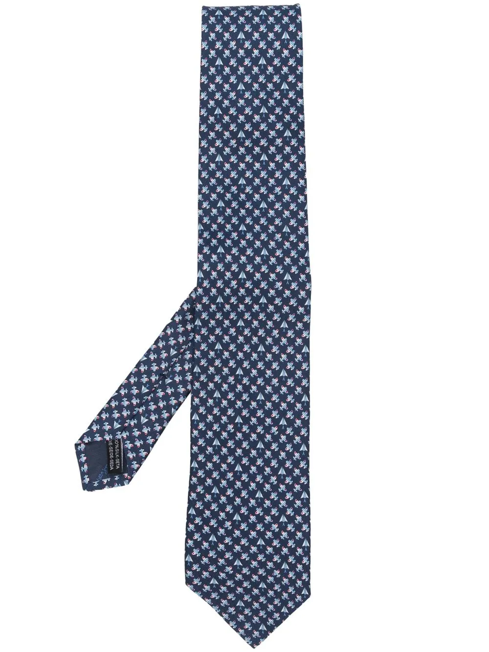 

Ferragamo plane-jacquard silk tie - Blue