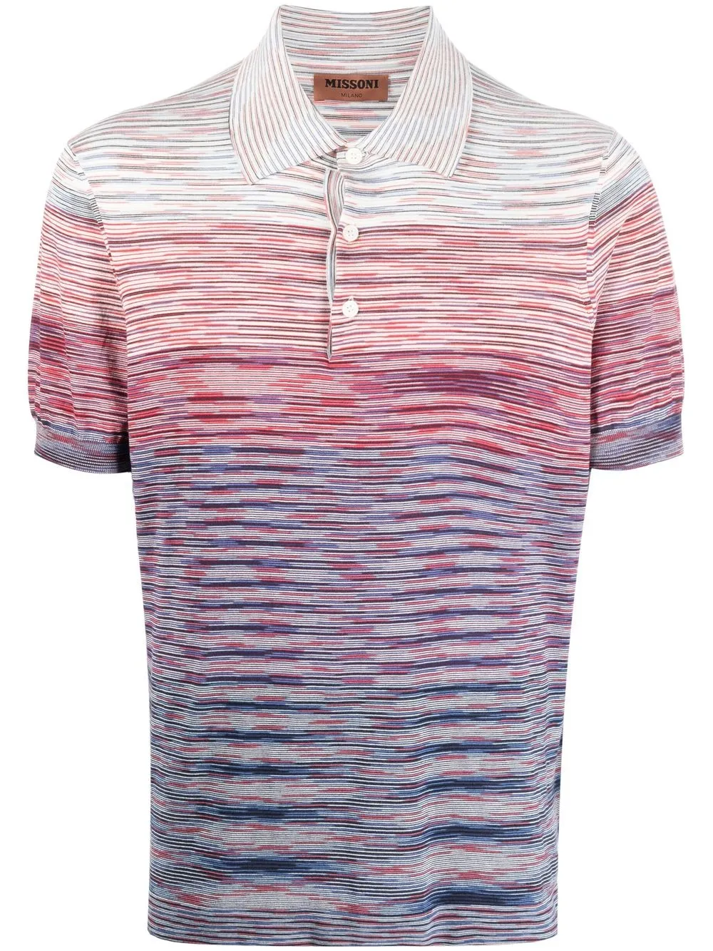 Missoni Striped Cotton Polo Shirt In Blue Modesens