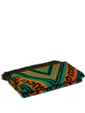 Gucci Gucci striped chevron wool blanket - Orange