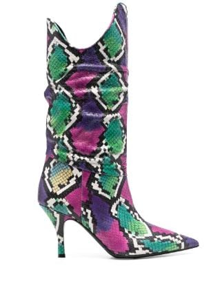 The Attico snakeskin-effect Leather Boots - Farfetch