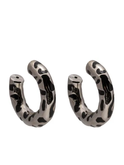 Jack Vartanian Par de brincos de argola com estampa de leopardo