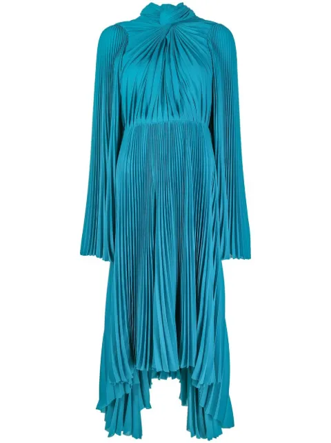 Balenciaga twist-neck pleated midi dress