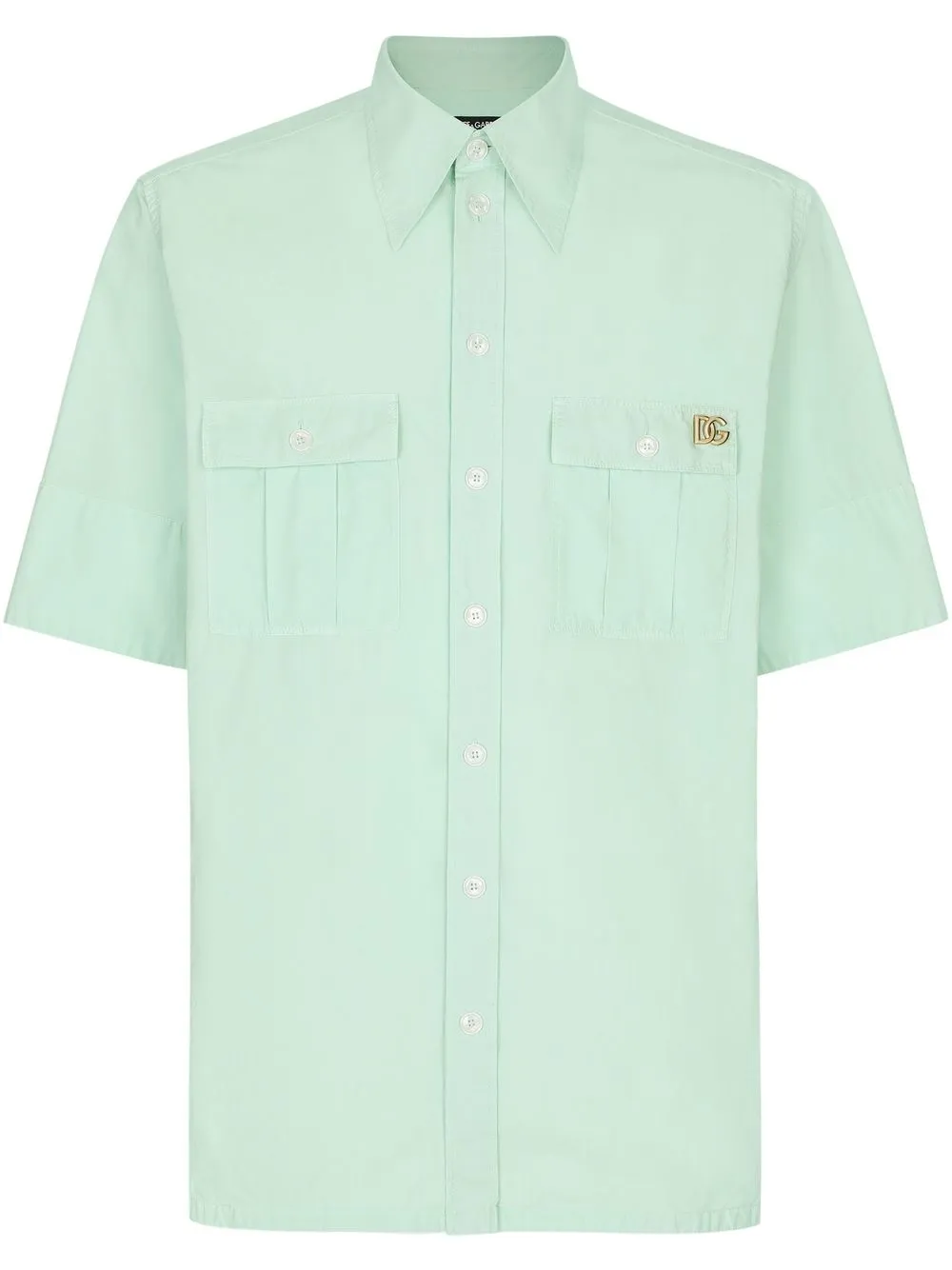 

Dolce & Gabbana camisa Hawaii con placa del logo - Verde