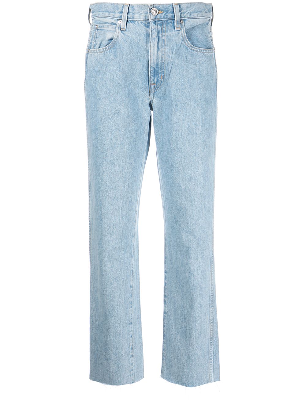 mid-rise washed jeans