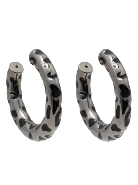 Jack Vartanian Par de brincos de argola com estampa de leopardo