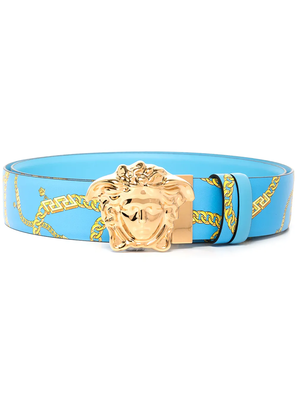 

Versace cinturón Medusa con cadena estampada - Azul