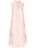 SHIATZY CHEN brushed-print detail midi dress - Pink