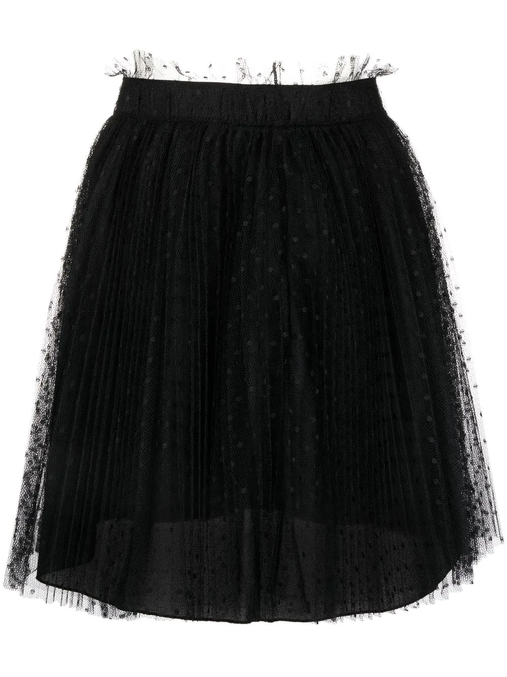 

RED Valentino point d'esprit tulle pleated miniskirt - Black