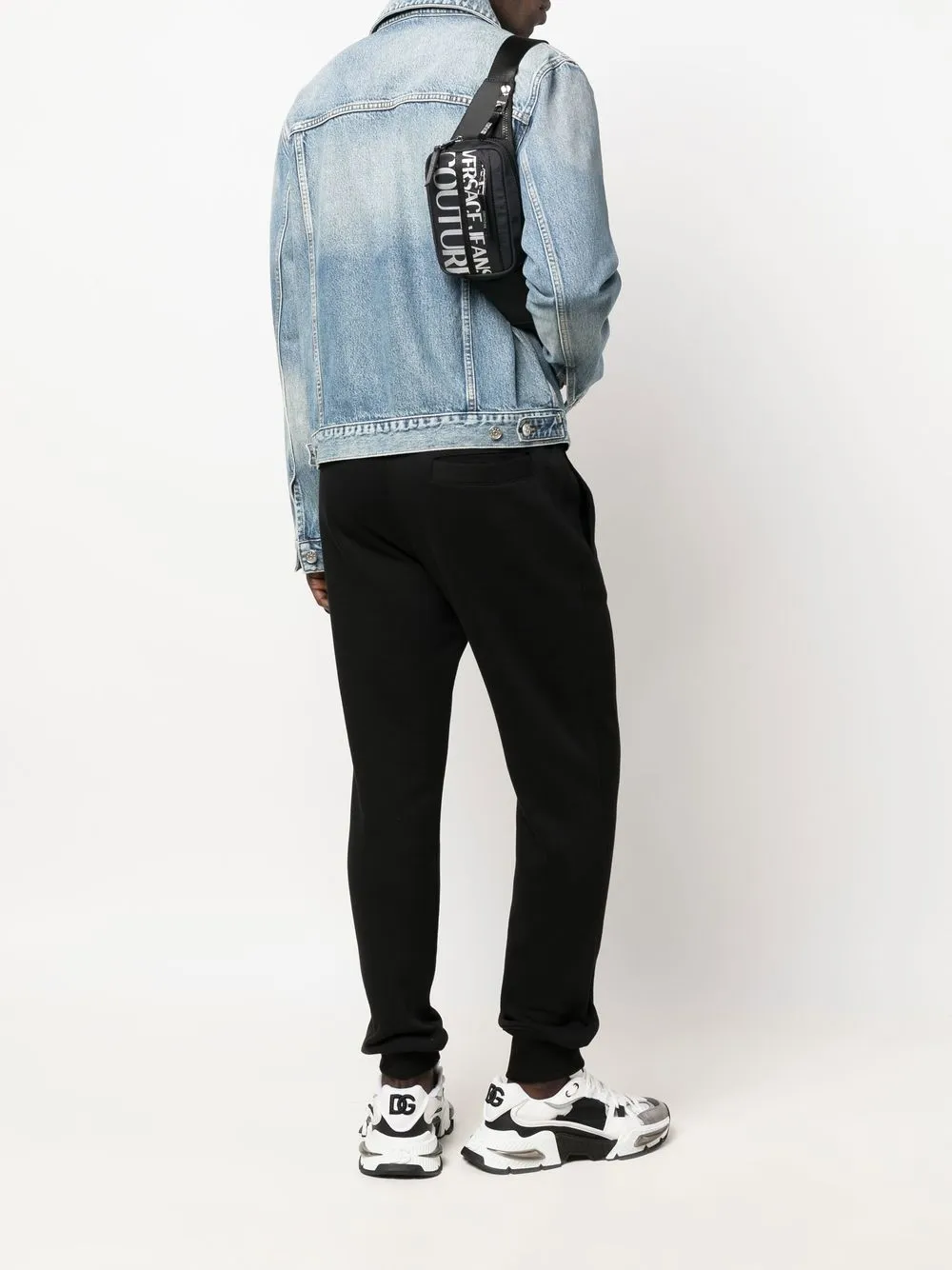 Versace Jeans Couture Schoudertas met logoprint - Zwart