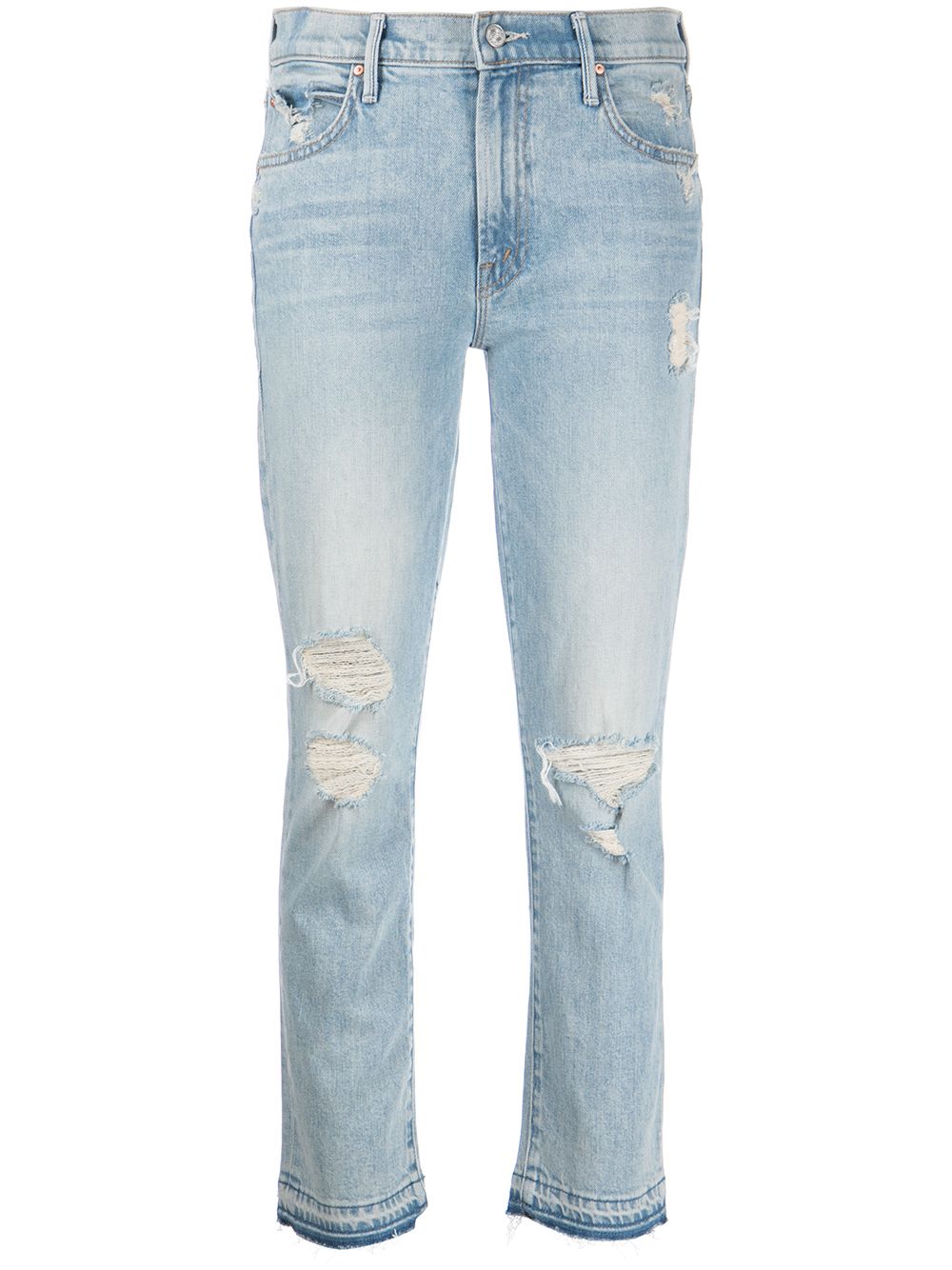 MOTHER The Rascal Distressed Cropped Jeans - Farfetch