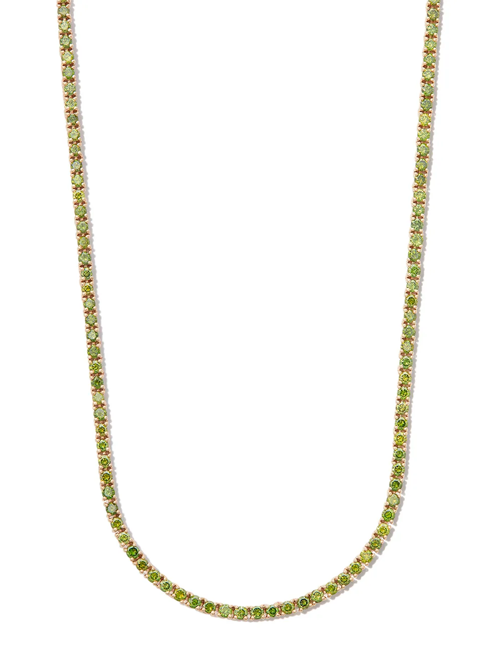 

Kolours 14kt yellow gold Spectra green 5.71ct diamond tennis necklace