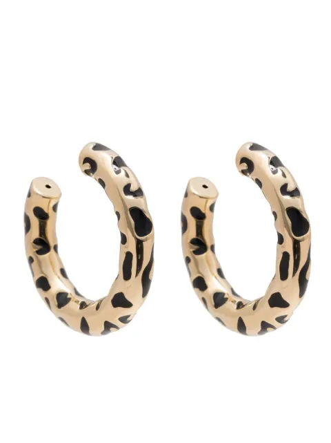 Jack Vartanian Par de brincos de argola com estampa de leopardo