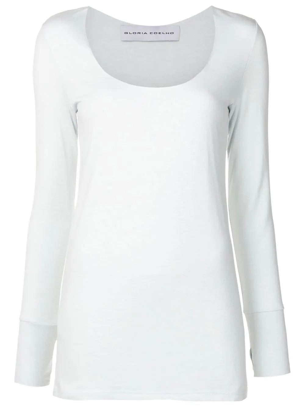 scoop-neck long-sleeve top