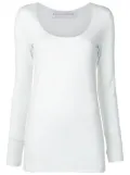 Gloria Coelho scoop-neck long-sleeve top - Blue