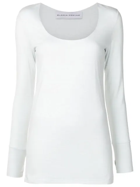 Gloria Coelho scoop-neck long-sleeve top